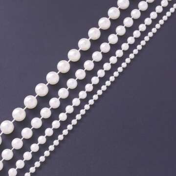 Jerler 11 Yards Pearl Garland for Elegant DIY Decorations