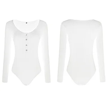 Queen.M Women's Basic Solid Bodysuit - Stylish and Versatile