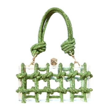 Clear Acrylic Bag Rhinestone Acrylic Clutch Crystal Evening Purses for Women Glitter Handbag for Wed...