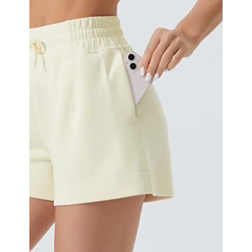 Comfortable High Waisted Women's Sweat Shorts with Pockets