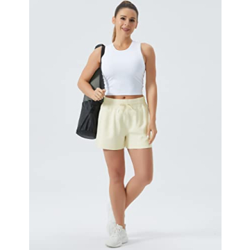Comfortable High Waisted Women's Sweat Shorts with Pockets