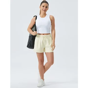 Comfortable High Waisted Women's Sweat Shorts with Pockets
