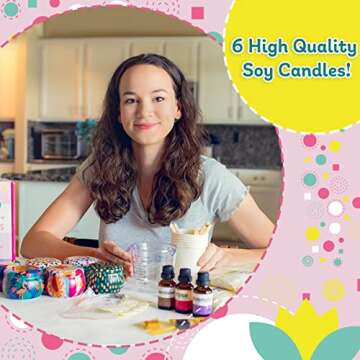 PURPLE LADYBUG DIY Candle Making Kit for Teens with Aromatherapy Scents - Fun Candle Making Kit for Kids Ages 8-12 Girls & Boys - Make Your Own Candles for Beginners, Crafts for Adults Women