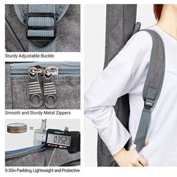 CAHAYA Electric Guitar Bag Padded Electric Guitar Gig Bag Case 0.35in Padding Dual Adjustable Shoulder Strap Electric Guitar Case CY0175