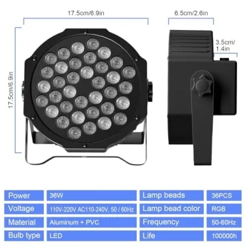 U`King 10-Pack RGB LED Stage Lights with Remote