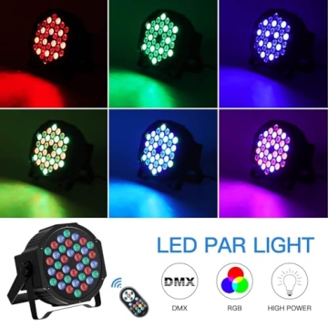 U`King 10-Pack RGB LED Stage Lights with Remote