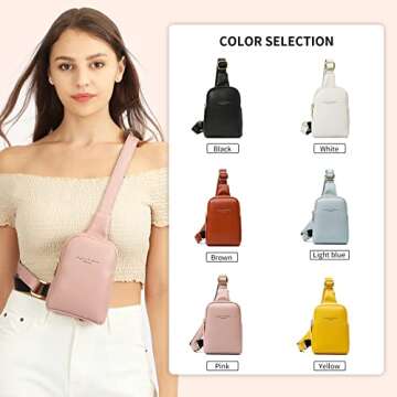 Aomiduo Leather Sling Backpack Stylish Crossbody Bag