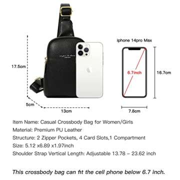 Aomiduo Leather Sling Backpack Stylish Crossbody Bag