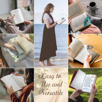 Icycay Stay Positive Corner Bookmarks, Cute Leather Book Accessories for Book Lovers, 3 Pcs Reading ...