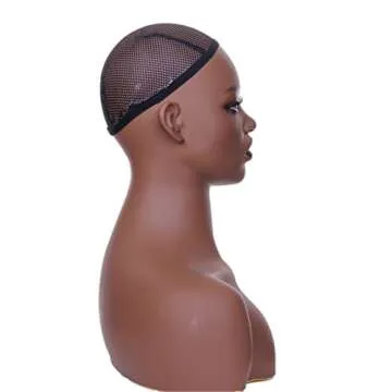 JINGFA Whosale Realistic Female Mannequin Head with Shoulders Manikin Wig Head Stands for Wigs,Makeup,Jewerly,Beauty Accessories Displaying