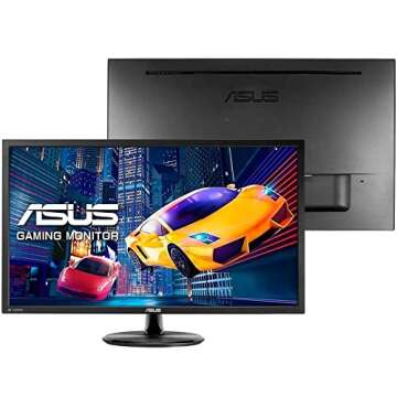 ASUS 21.5" Computer Gaming Monitor - Full HD 1920x1080, Adaptive-Sync/FreeSync, 1ms Response Time, 75Hz Refresh Rate, HDMI - VP228QG,Black
