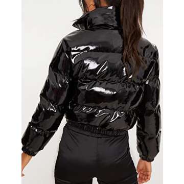 UANEO Women's Stylish Cropped Puffer Jacket for Winter