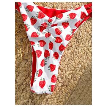 GORGLITTER Cute Strawberry Bikini Set for Women
