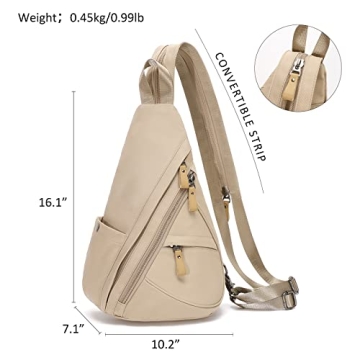 KL928 Nylon Sling Bag - Lightweight Water-Resistant Daypack