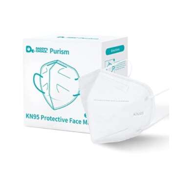 Daddy's Choice KN95 Purism Face Mask, 5-Layer, White, Pack of 20