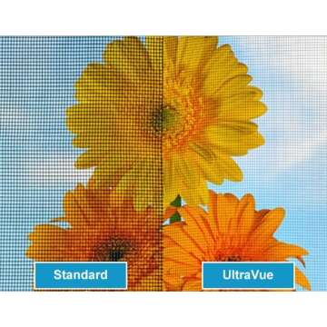 Phifer UltraVue2 High-Visibility Screen Mesh Roll for Window, Door, Porch, Patio (60 in x 100 ft) - ...