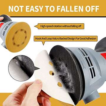 Keeimp 100 Pcs Sanding Discs 5-Inch Hook and Loop Assorted