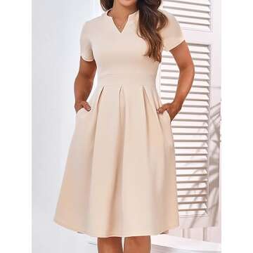 YATHON Casual Summer Dresses 2024 with Pockets Vintage Dresses for Church Wedding Guest Cruise Beach...