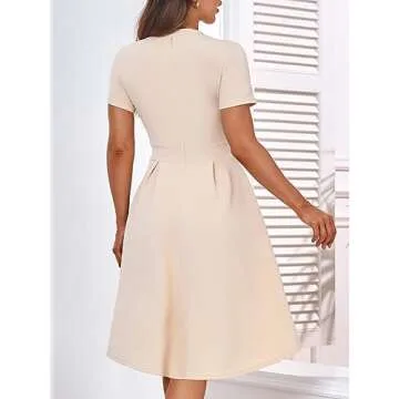 YATHON Vintage Summer Casual Dress with Pockets