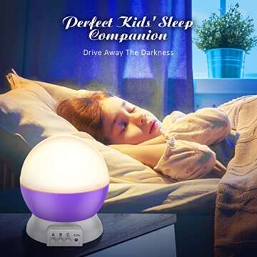 DEVRNEZ Gifts for 2-12 Year Old Kids Rotating Starlight Projector Night Light for Girls Room Toys fo...