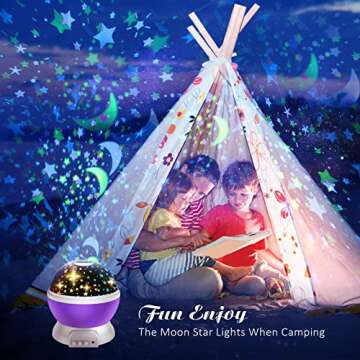DEVRNEZ Gifts for 2-12 Year Old Kids Rotating Starlight Projector Night Light for Girls Room Toys for Age 3-11 Girls Romantic Magical Toy Gift for 4-10 Year Old Boys Christmas Gifts Decor (Violet)
