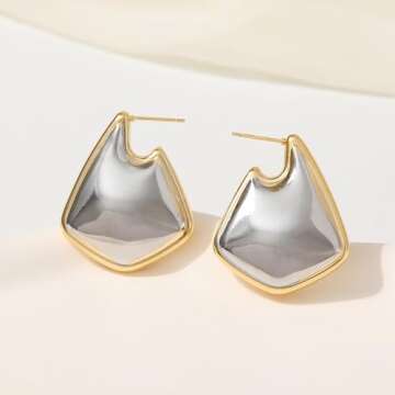 Trendy Two Tone Gold Earrings for Women - SHERLOVE