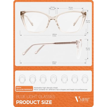 Stylish VMJFBJ Blue Light Glasses for Women - Cat Eye Design