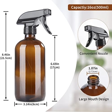 HOMBYS Amber Glass Spray Bottles - Versatile and Durable