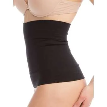 Farmacell Waist Trainer for Women Made in Italy - Seamless Shapewear Tummy Control - Slimming Corset - 605 (Black, M)