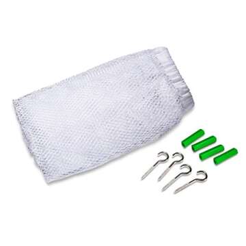 Handy Laundry Jumbo Toy Hammock, White, Organize Stuffed Animals & Children's Toys with this Mesh Hammock, Great Decor, Neatly Organizing Kid's Toys and Stuffed Animals, Expands to 5.5 feet, (2-Pack)