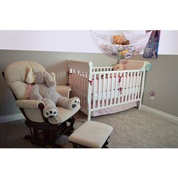 Handy Laundry Jumbo Toy Hammock, White, Organize Stuffed Animals & Children's Toys with this Mesh Hammock, Great Decor, Neatly Organizing Kid's Toys and Stuffed Animals, Expands to 5.5 feet, (2-Pack)