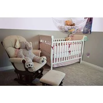 Handy Laundry Jumbo Toy Hammock, White, Organize Stuffed Animals & Children's Toys with this Mesh Hammock, Great Decor, Neatly Organizing Kid's Toys and Stuffed Animals, Expands to 5.5 feet, (2-Pack)