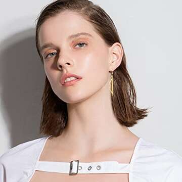 DIYANMMY Unique Simulation Gold Silver Asymmetry Bow and arrow Drop Earrings for Women Punk Personality Fashion Cupid's Arrow Earrings Jewelry Gift (Gold Bow arrow Drop Earrings)