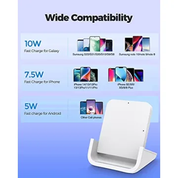 Wireless Charger YUWISS Wireless Charging Stand Cordless Charger 10/7.5/5W Compatible with iPhone 14 13 12/12 /11Pro Max/XR/XS Max/XS/X/8/8Plus Galaxy S22/S21/S9/S9+/S8/S8+ Note