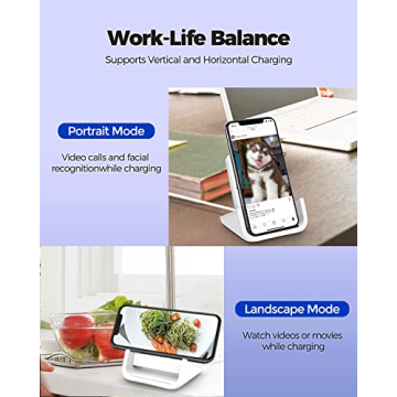 Wireless Charger YUWISS Wireless Charging Stand Cordless Charger 10/7.5/5W Compatible with iPhone 14 13 12/12 /11Pro Max/XR/XS Max/XS/X/8/8Plus Galaxy S22/S21/S9/S9+/S8/S8+ Note