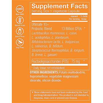 Ultimate 10+ Probiotics, 13 Billion CFUs for Digestive Health, Immune Support and Respiratory Health (100 Vegetable Capsule) by the Vitamin Shoppe