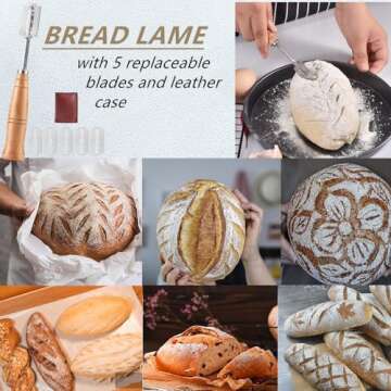 Ourdough Bread Baking Supplies, Sourdough Starter Kit, Including 9" Round & 10" Oval Bannetons, Sourdough Starter Jar & More. Proofing Basket for Bread baking, Bread Making Supplies Tools Gift Set ﻿