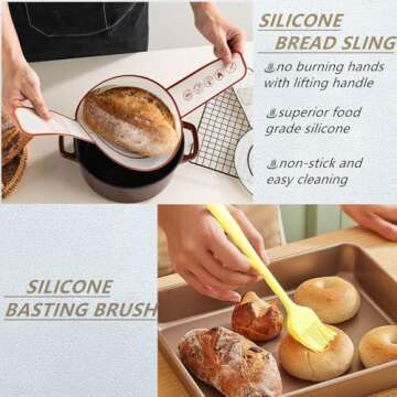 Ourdough Bread Baking Supplies, Sourdough Starter Kit, Including 9" Round & 10" Oval Bannetons, Sourdough Starter Jar & More. Proofing Basket for Bread baking, Bread Making Supplies Tools Gift Set ﻿