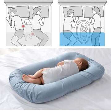 Lucakuins Baby Lounger, Bionic Design Baby Lounger for Newborn 0-24 Months, Soft Organic Cotton Brea...