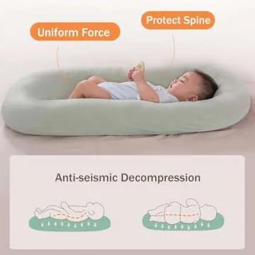 Lucakuins Baby Lounger, Bionic Design Baby Lounger for Newborn 0-24 Months, Soft Organic Cotton Breathable Lounger for Infants (Lovely Green)