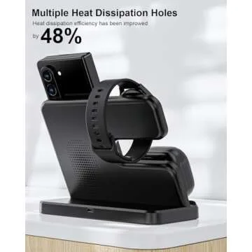 3 in 1 Wireless Charging Station for Samsung Devices with LED Indicator