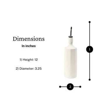 The Bright Angle Elixir Ceramic Olive Oil Dispenser Bottle for Kitchen - Modern, Handmade, Large Capacity Olive Oil and Vinegar Dispenser with Oil Stopper, Silk White