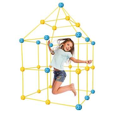 Kids Construction Fort Building Kit – 122 Pcs Creative Playset for Budding Builders