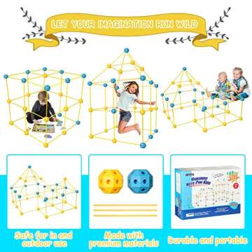 Kids Fort Building Kit – 122 Pieces for Imaginative Play