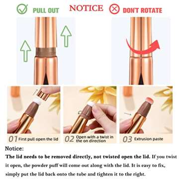 Beauty Glazed Cream Pink Matte Liquid Highlight Blush with Cushion Applicator Attached, Easy to Blend, Smooth Natural Matte Finish Contour Beauty Wand Face Blush Makeup Stick (2# Blush Cream Pink)