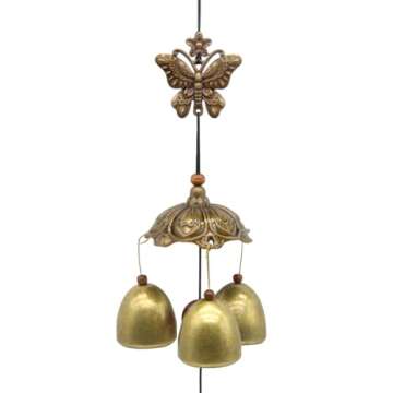 Hooshing Butterfly Wind Chimes Small Metal Garden Bells Spring Wind Chime for Garden Yard Patio Hanging Decoration Gift