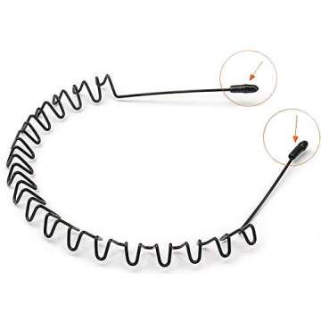 lofuanna Metal Hair Bands for Men Women's Headbands Beauty Care, Unisex Black Wavy Spring Sports for Men's Hair Band Hoop Clips Women Accessories Simple Elastic Non Slip Wide Headwear (1 pack)