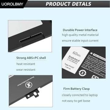 F3YGT 60Wh Battery for Dell Latitude 7480 7390 7280