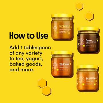 BEEKEEPER'S NATURALS 100% Raw Honey Sampler Gift Box - Natural & Crystallized - Eco-Friendly, Non-Toxic, Non-GMO, Gluten-Free, Sustainable - Paleo Friendly (Set of 4 Glass Jars)