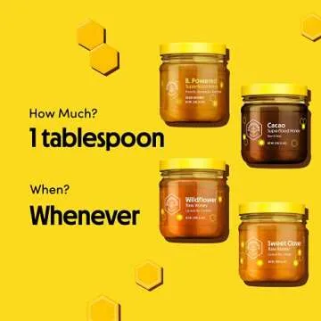 BEEKEEPER'S NATURALS 100% Raw Honey Sampler Gift Box - Natural & Crystallized - Eco-Friendly, Non-Toxic, Non-GMO, Gluten-Free, Sustainable - Paleo Friendly (Set of 4 Glass Jars)